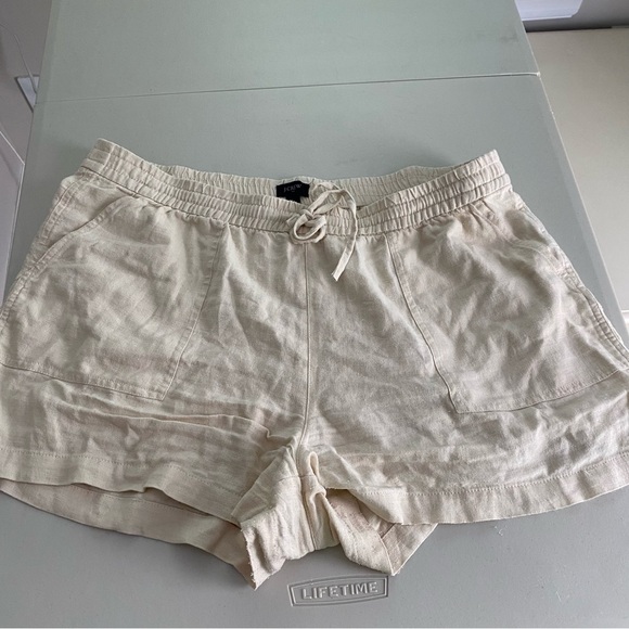J. Crew Pants - Jcrew linen cream blend shorts size large